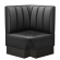 Tatjana | Gastro Eckbank | B:T 64 x 103 cm | Schwarz | Gestreift | Leder | Fußleiste Wenge