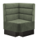 Melissa | Gastro Eckbank | B:T 64 x 103 cm | Grün | Horizontal Gestreift | Samt | Fußleiste Wenge