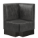 Melissa | Gastro Eckbank | B:T 64 x 103 cm | Schwarz | Glatt | Wildleder | Fußleiste Wenge