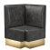 Tanja | Gastro Eckbank | B:T 64 x 103 cm | Schwarz | Glatt | Wildleder | Fußleiste Gold