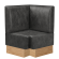 Tanja | Gastro Eckbank | B:T 64 x 103 cm | Schwarz | Glatt | Wildleder | Fußleiste Eiche