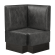 Tanja | Gastro Eckbank | B:T 64 x 103 cm | Schwarz | Glatt | Wildleder | Fußleiste Wenge
