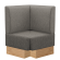 DenverBig | Gastro Eckbank | B:T 64 x 103 cm | Grau | Glatt | Stoff/Textil | Fußleiste Eiche