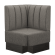 DenverBig | Gastro Eckbank | B:T 64 x 103 cm | Grau | Gestreift | Stoff/Textil | Fußleiste Wenge