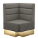 DenverBig | Gastro Eckbank | B:T 64 x 103 cm | Grau | Horizontal Gestreift | Stoff/Textil | Fußleist