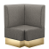 Tanja | Gastro Eckbank | B:T 64 x 103 cm | Grau | Glatt | Stoff/Textil | Fußleiste Gold