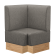 Tanja | Gastro Eckbank | B:T 64 x 103 cm | Grau | Glatt | Stoff/Textil | Fußleiste Eiche