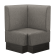 Tanja | Gastro Eckbank | B:T 64 x 103 cm | Grau | Glatt | Stoff/Textil | Fußleiste Wenge