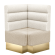 Tanja | Gastro Eckbank | B:T 64 x 103 cm | Creme | Horizontal Gestreift | Teddystoff | Fußleiste Gol