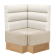 Tanja | Gastro Eckbank | B:T 64 x 103 cm | Creme | Horizontal Gestreift | Teddystoff | Fußleiste Eic