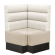 Tanja | Gastro Eckbank | B:T 64 x 103 cm | Creme | Horizontal Gestreift | Teddystoff | Fußleiste Wen