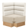 Tatjana | Gastro Eckbank | B:T 64 x 103 cm | Creme | Horizontal Gestreift | Teddystoff | Fußleiste E