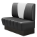 DINER V | Gastrobank | B:H 100 x 103 cm | Schwarz | Gestreift | Leder