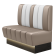 DINER | Gastrobank | B:H 100 x 103 cm | Taupe | Gestreift | Leder | LED