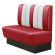 DINER | Gastrobank | B:H 100 x 103 cm | Rot | Gestreift | Leder