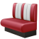 DINER | Gastrobank | B:H 100 x 103 cm | Rot | Gestreift | Leder