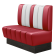 DINER | Gastrobank | B:H 100 x 103 cm | Rot | Gestreift | Leder