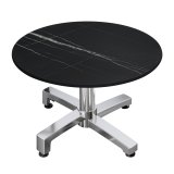 CPBC | Compact Loungetisch | Ø:H 70 x 38 cm | Schwarz Marmor / Aluminium | Klappbar | Zusatzgewicht