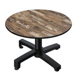 CPBC | Compact Loungetisch | Ø:H 60 x 38 cm | Vintage Old / Aluminium | Klappbar | Zusatzgewicht