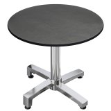 CPBC | HPL Bistro Tavolo | Ø: H 60 x 78 cm | Antracite / Alluminio | Pieghevole + Peso aggiuntivo | Rotondo