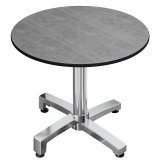 CPBC | HPL Bistro Tisch | Ø:H 60 x 78 cm | Beton / Aluminium | Klappbar + Zusatzgewicht | Rund