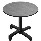 CPBC | HPL Bistro Bord | Ø:H 60 x 78 cm | Beton / Aluminium Sort | Sammenklappelig + Ekstra vægt | Rundt