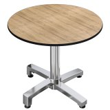 CPBC | HPL Bistro-bord | Ø: H 60 x 78 cm | Eik / Aluminium | Sammenleggbart + Ekstra vekt | Rund