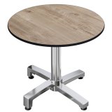 CPBC | HPL Bistro Bord | Ø: H 60 x 78 cm | Eik / Aluminium | Foldbart + Ekstra vekt | Rund