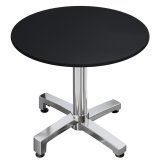 CPBC | HPL Bistro Tisch | Ø:H 60 x 78 cm | Schwarz / Aluminium | Klappbar + Zusatzgewicht | Rund