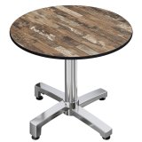 CPBC | HPL Bistro Table | Ø: H 60 x 78 cm | Vintage Old / Aluminium | Folding + Additional Weight | Round