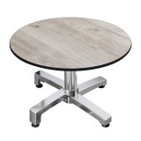 CPBC | Compact Loungetisch | Ø:H 70 x 38 cm | Eiche-Weiß / Aluminium | Zusatzgewicht