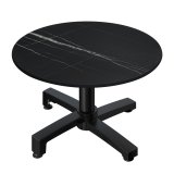 CPBC | Compact Loungetisch | Ø:H 70 x 38 cm | Schwarz Marmor / Aluminium | Zusatzgewicht