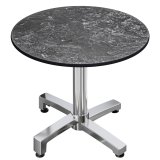 CPBC | HPL Bistro Tisch | Ø:H 70 x 78 cm | Felsen / Aluminium | Zusatzgewicht | Rund