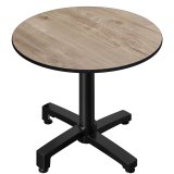 CPBC | HPL Bistro Bord | Ø:H 60 x 78 cm | Eg / Aluminium | Suppleringsvægt | Rund