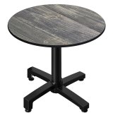 CPBC | HPL Bistrotafel | Ø: H 60 x 78 cm | Rustiek dennenhout / Aluminium | Extra gewicht | Rond