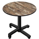 CPBC | HPL Bistrotafel | Ø: H 70 x 78 cm | Vintage Old / Aluminium | Extra gewicht | Rond