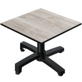CPBC | Compact Loungetisch | B:T:H 70 x 70 x 38 cm | Eiche-Weiß / Aluminium Schwarz | Klappbar | Zusatzgewicht
