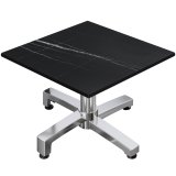CPBC | Compact Loungetisch | B:T:H 70 x 70 x 38 cm | Schwarz Marmor / Aluminium | Klappbar | Zusatzgewicht
