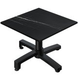 CPBC | Compact Loungetisch | B:T:H 70 x 70 x 38 cm | Schwarz Marmor / Aluminium | Klappbar | Zusatzgewicht