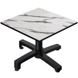 CPBC | Compact Loungetisch | B:T:H 70 x 70 x 38 cm | Weiß Marmor / Aluminium | Klappbar | Zusatzgewicht