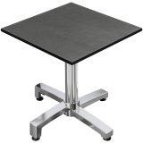 CPBC | HPL Bistro Tisch | B:T:H 60 x 60 x 80 cm | Anthrazit / Aluminium | Klappbar + Zusatzgewicht | Quadratisch
