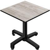 CPBC | HPL Bistro Tisch | B:T:H 60 x 60 x 80 cm | Eiche-Weiß / Aluminium Schwarz | Klappbar + Zusatzgewicht | Quadratisch