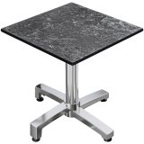 CPBC | HPL Bistro Tisch | B:T:H 60 x 60 x 80 cm | Felsen / Aluminium | Klappbar + Zusatzgewicht | Quadratisch