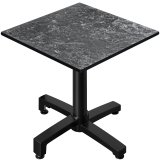 CPBC | HPL Bistro Tisch | B:T:H 60 x 60 x 80 cm | Felsen / Aluminium | Klappbar + Zusatzgewicht | Quadratisch