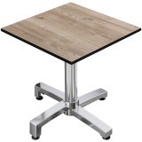 CPBC | HPL Bistro Tisch | B:T:H 60 x 60 x 80 cm | Eiche / Aluminium | Klappbar + Zusatzgewicht | Quadratisch