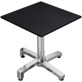 CPBC | HPL Bistro Tisch | B:T:H 60 x 60 x 80 cm | Schwarz / Aluminium | Klappbar + Zusatzgewicht | Quadratisch