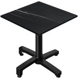 CPBC | HPL Bistro Tisch | B:T:H 60 x 60 x 80 cm | Schwarz Marmor / Aluminium | Klappbar + Zusatzgewicht | Quadratisch