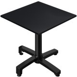 CPBC | HPL Bistro Tisch | B:T:H 60 x 60 x 80 cm | Schwarz / Aluminium | Klappbar + Zusatzgewicht | Quadratisch