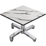 CPBC | Compact Loungetisch | B:T:H 70 x 70 x 38 cm | Weiß Marmor / Aluminium | Zusatzgewicht