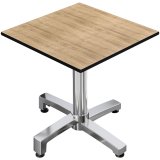 CPBC | HPL Bistro Tisch | B:T:H 60 x 60 x 78 cm | Eiche / Aluminium | Zusatzgewicht | Quadratisch